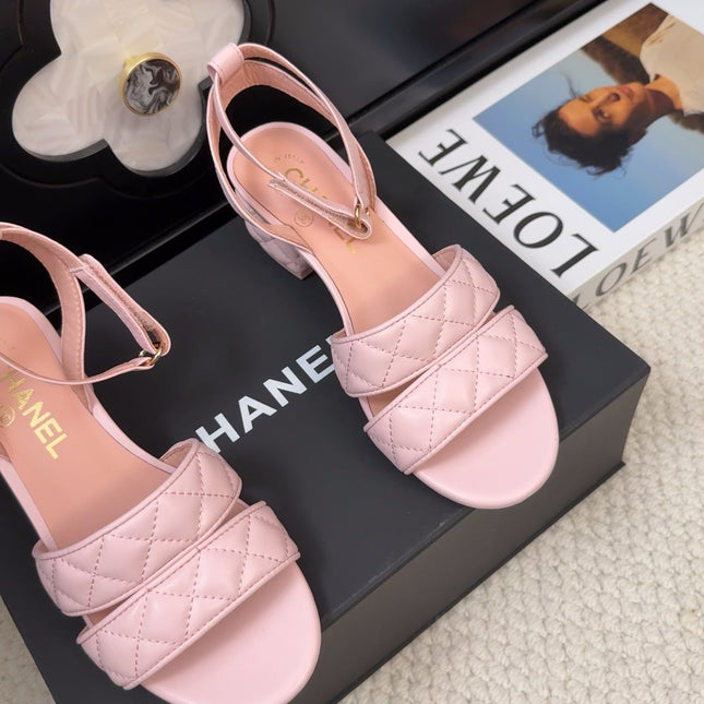 25C Sandal 45mm Open Heel Pink Lambskin 233489