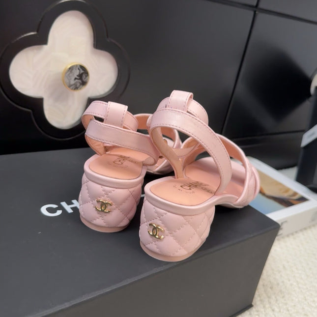 25C Sandal 45mm Open Heel Pink Lambskin 233489