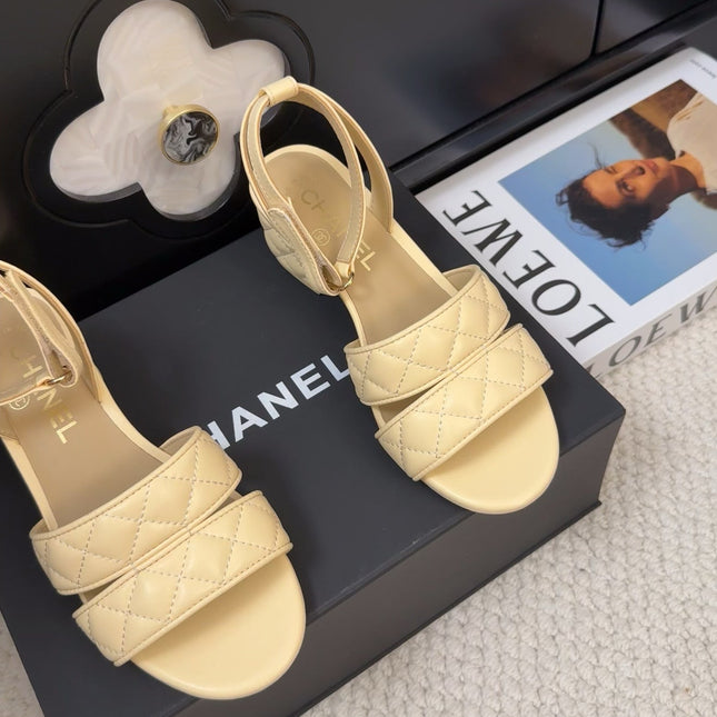 25C Sandal 45mm Open Heel Beige Lambskin 233490