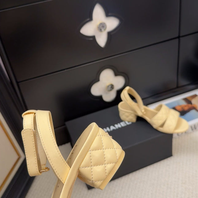 25C Sandal 45mm Open Heel Beige Lambskin 233490