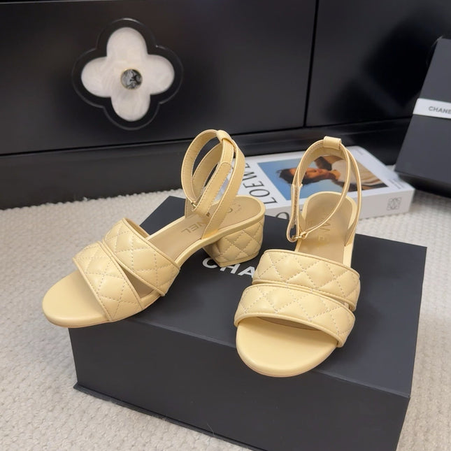 25C Sandal 45mm Open Heel Beige Lambskin 233490