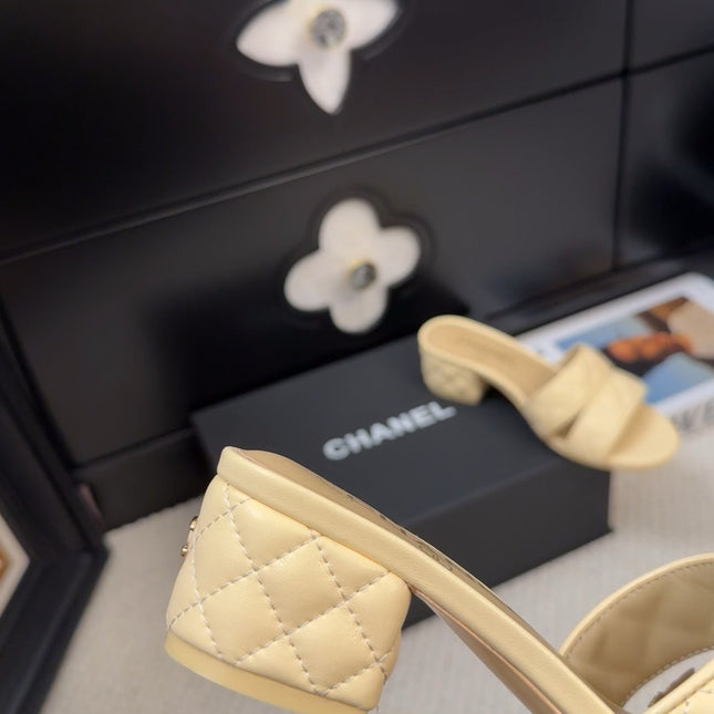 CC 25C Mule Sandal 45mm Open Heel Beige Lambskin 233493