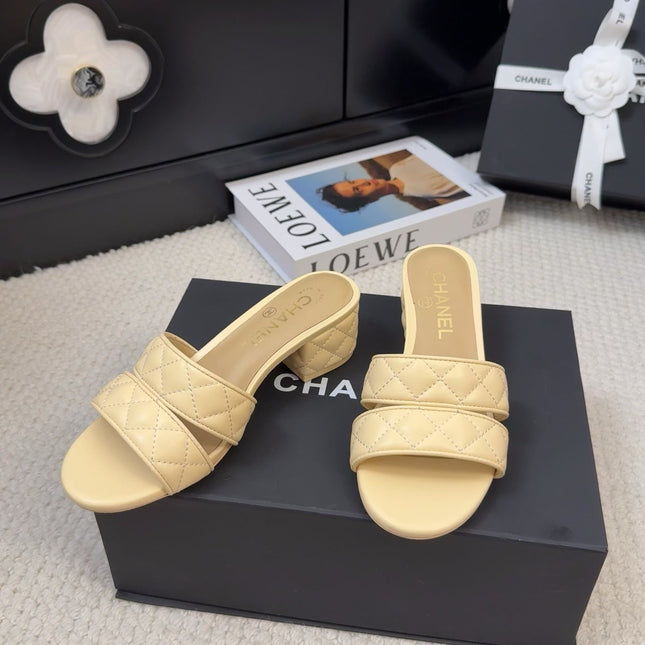 CC 25C Mule Sandal 45mm Open Heel Beige Lambskin 233493