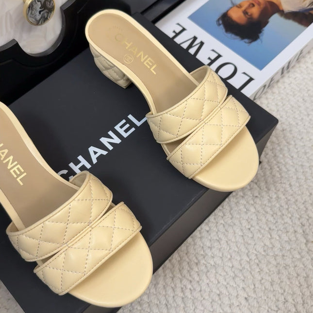 CC 25C Mule Sandal 45mm Open Heel Beige Lambskin 233493