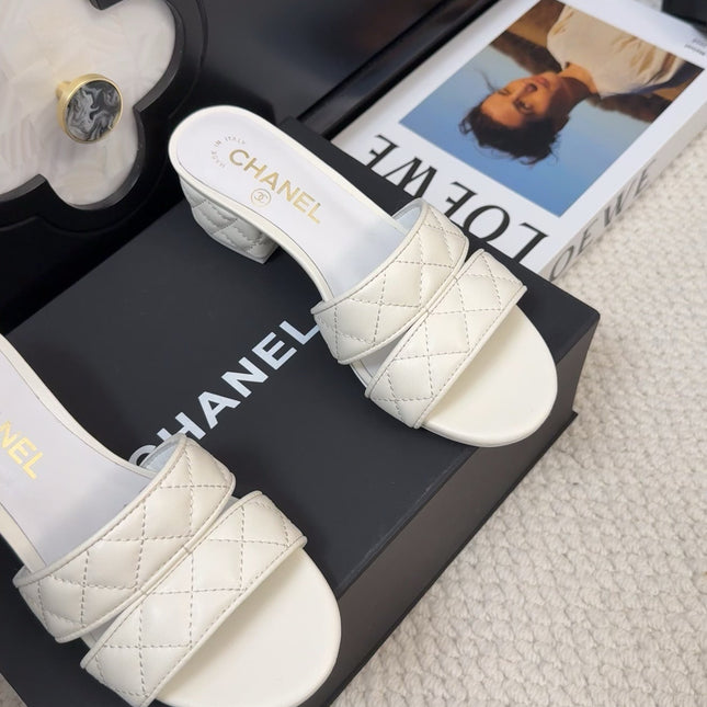 CC 25C Mule Sandal 45mm Open Heel White Lambskin 233495