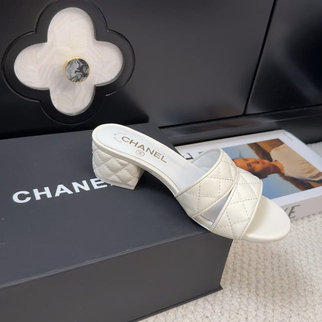 CC 25C Mule Sandal 45mm Open Heel White Lambskin 233495