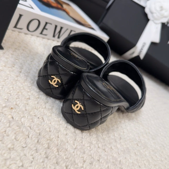 CC 25C Mule Sandal 45mm Open Heel Black Lambskin 233496