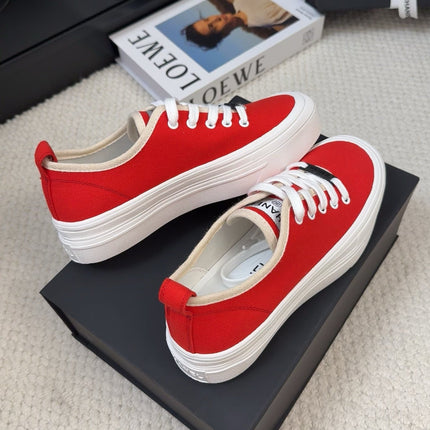 TRAINERS SHOES IN ORANGE RED FABRIC