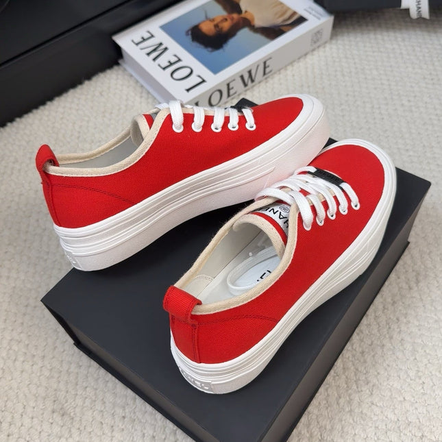 TRAINERS SHOES IN ORANGE RED FABRIC