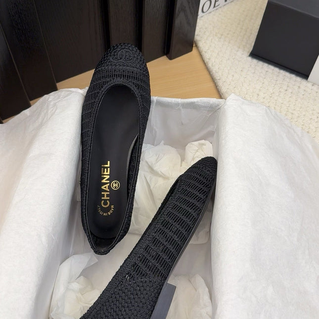 CC 25 Ballet Flat Black Raffia