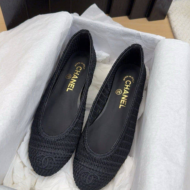 CC 25 Ballet Flat Black Raffia