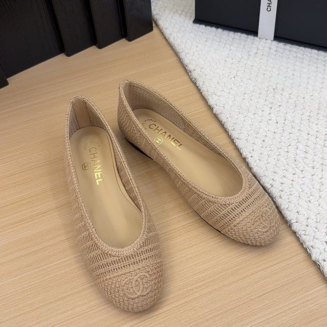 CC 25 Ballet Flat Beige Raffia