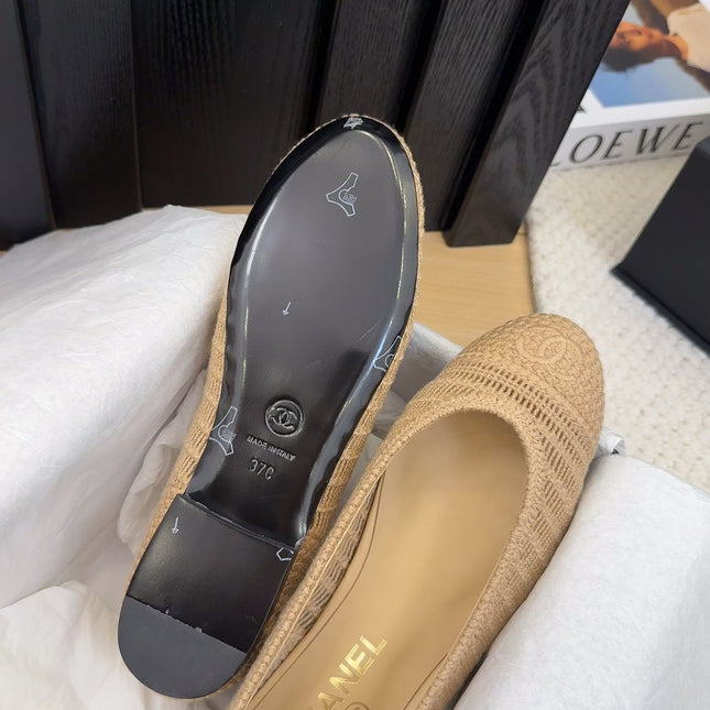 CC 25 Ballet Flat Beige Raffia