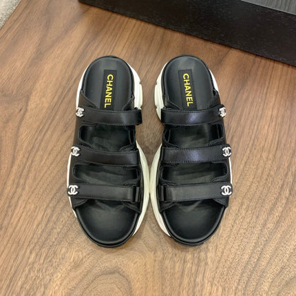 MULES 25S LOGO IN BLACK LAMBSKIN