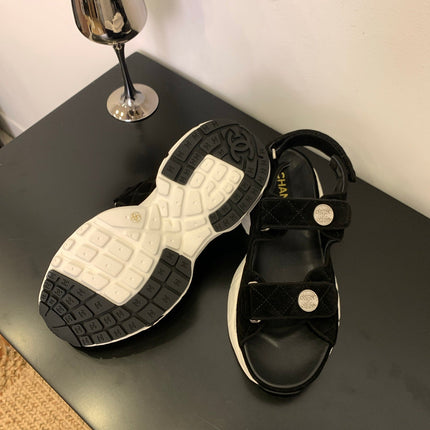 SANDAL 25S IN BLACK SUEDUE FABRIC