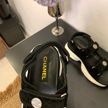 SANDAL 25S IN BLACK SUEDUE FABRIC