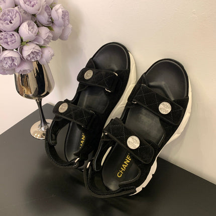 SANDAL 25S IN BLACK SUEDUE FABRIC