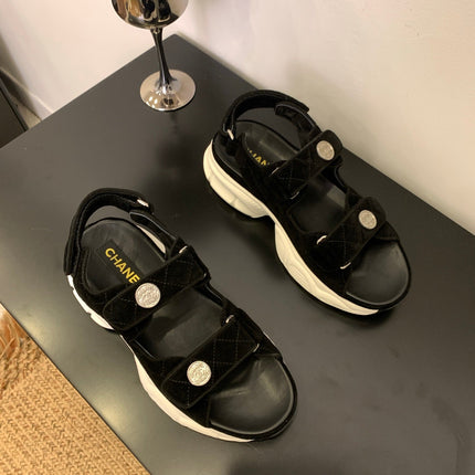 SANDAL 25S IN BLACK SUEDUE FABRIC