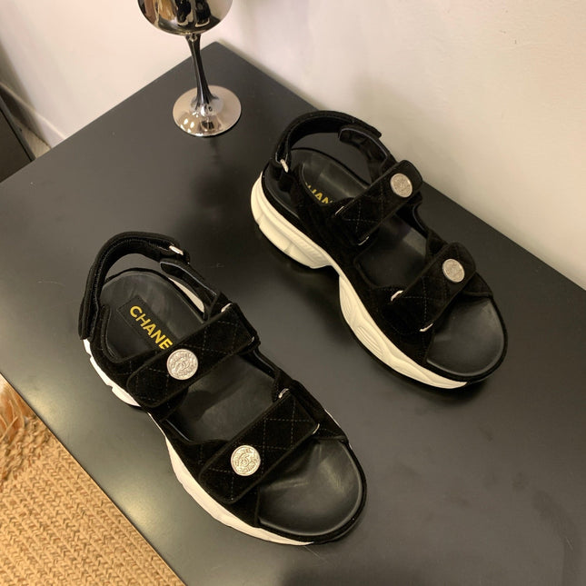 SANDAL 25S IN BLACK SUEDUE FABRIC