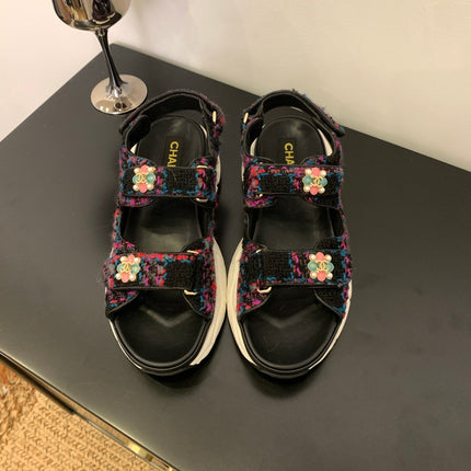 SANDAL 25S IN COLOR FULL TWEED WITH LAMBSKIN