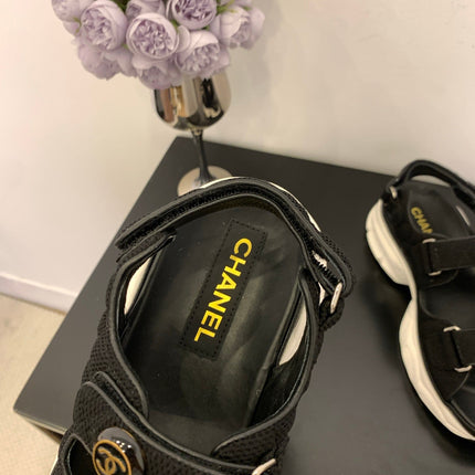 SANDAL 25S IN BLACK LAMBSKIN EMBOSED SNAKE PATTERN