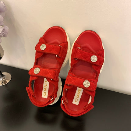SANDAL 25S IN RED SUEDUE FABRIC