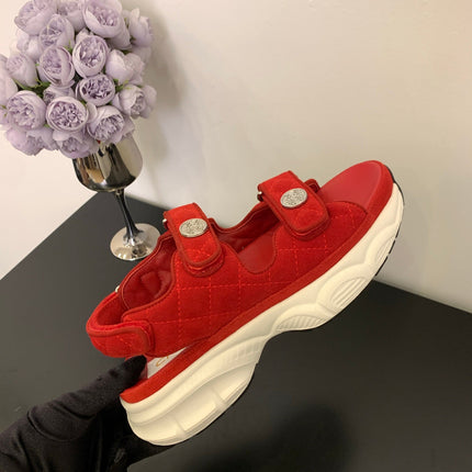 SANDAL 25S IN RED SUEDUE FABRIC