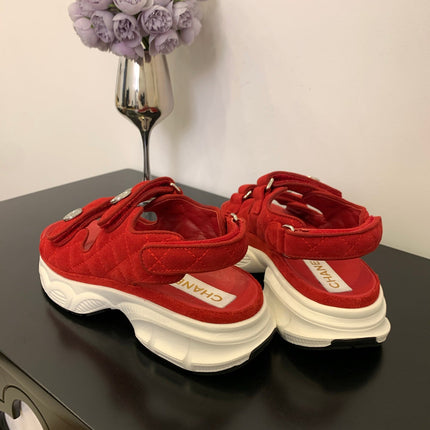 SANDAL 25S IN RED SUEDUE FABRIC