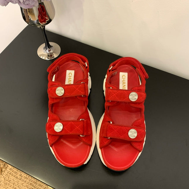 SANDAL 25S IN RED SUEDUE FABRIC
