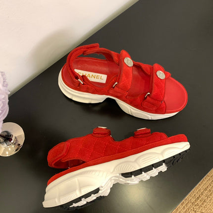 SANDAL 25S IN RED SUEDUE FABRIC