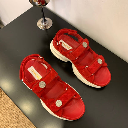 SANDAL 25S IN RED SUEDUE FABRIC