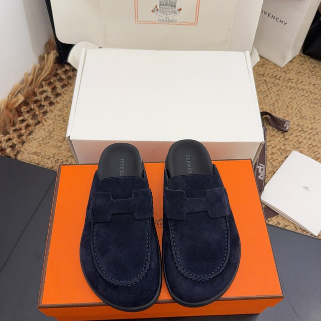 HM 25S MULE IN DARK SLATE BLUE SUEDE