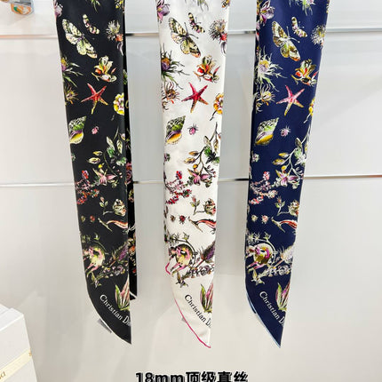 DIOR REVERSIBLE PRINTED SQUARE SCARF 90 CM IN WHITE SILK 7735868