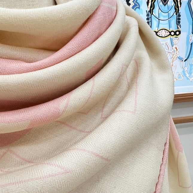 CHANEL 25S SCARF 135 IN CASHMERE SILK 737234