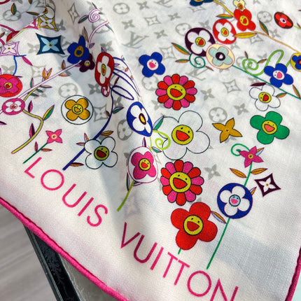LV SCARF 135 CM IN WOOL MIX SILK 715458
