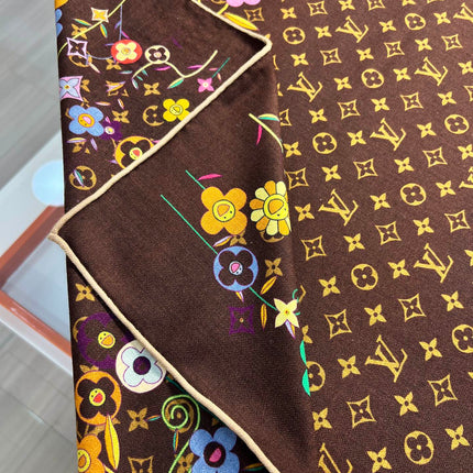 LV SCARF 135 CM IN WOOL MIX SILK 715457