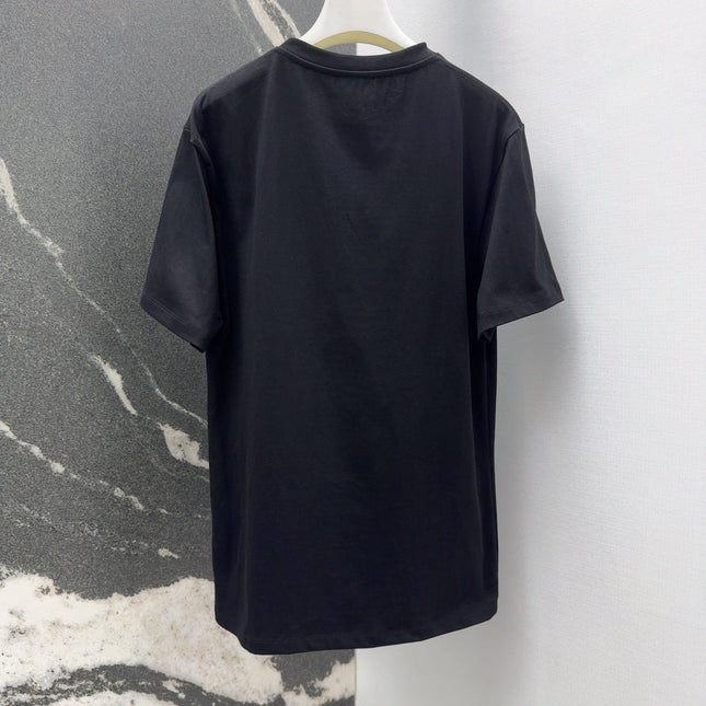 Loewe Octopus Print Embroidered Short-sleeved T-shirt Black Cotton