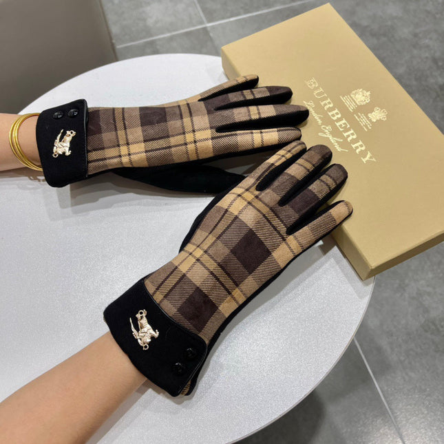GLOVES IN BROWN AND BLACK WOOL 183680
