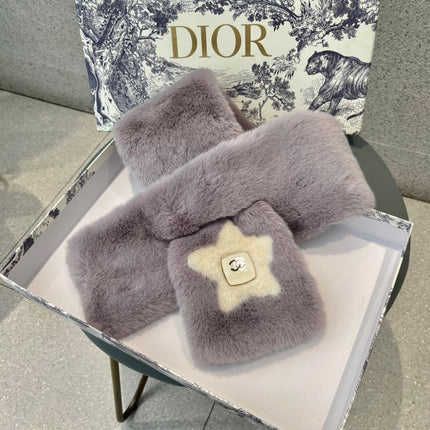 SCARF IN HEATHER PURPLE RABBIT FUR 397449