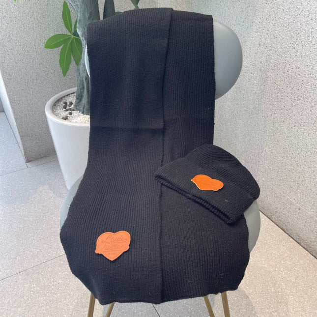 SET SCARF AND HAT IN BLACK WOOL 414794