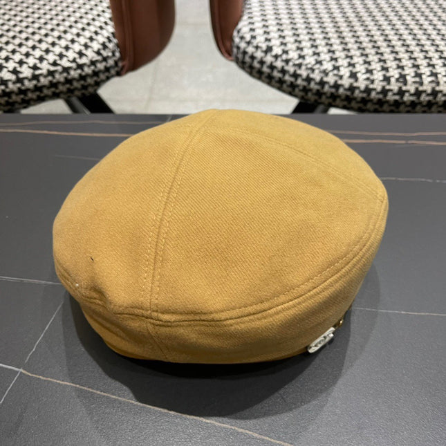 BERET HAT IN PEANUT BROWN FABRIC 419383