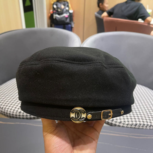 BERET HAT IN BLACK FABRIC 419385
