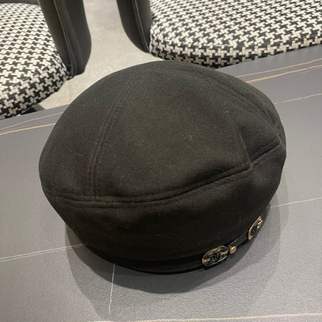 BERET HAT IN BLACK FABRIC 419385