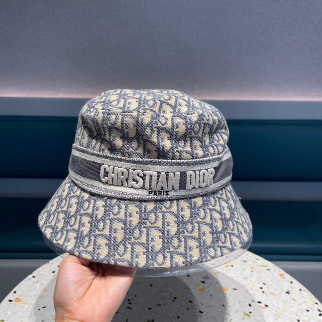 BUCKET HAT IN BLUE GRAY MIX BEIGE COTTON 429921