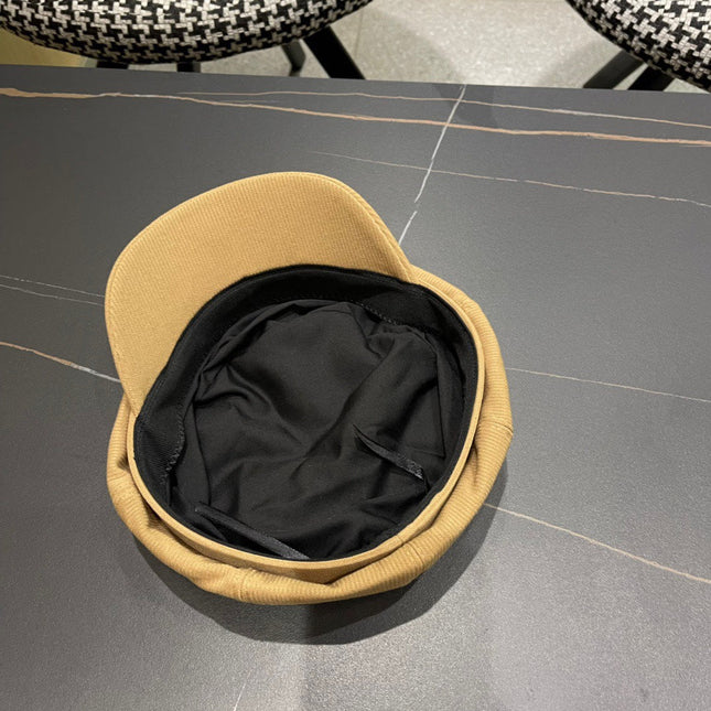 BAKER BOY HAT IN BEIGE YELLOW COTTON 429848