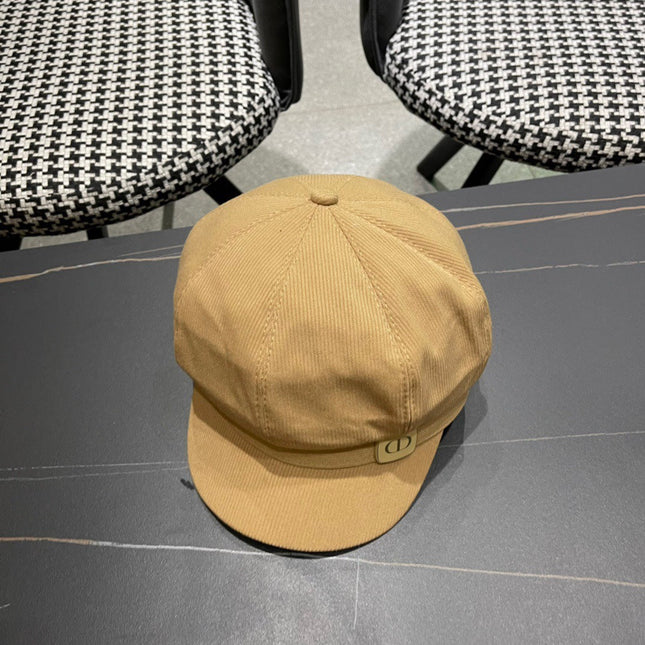 BAKER BOY HAT IN BEIGE YELLOW COTTON 429848