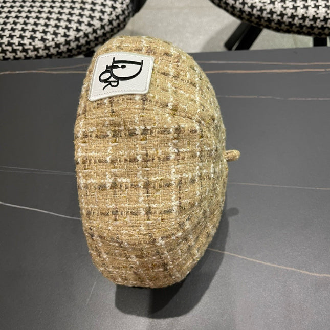 BERET HAT IN PEACH BEIGE TWEED 434679