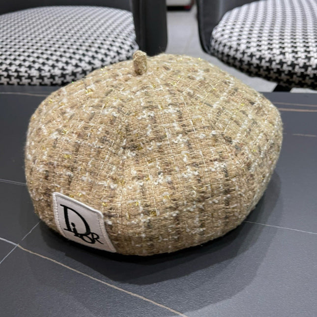 BERET HAT IN PEACH BEIGE TWEED 434679