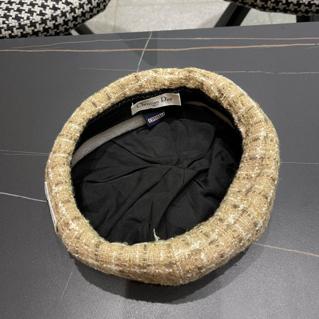 BERET HAT IN PEACH BEIGE TWEED 434679