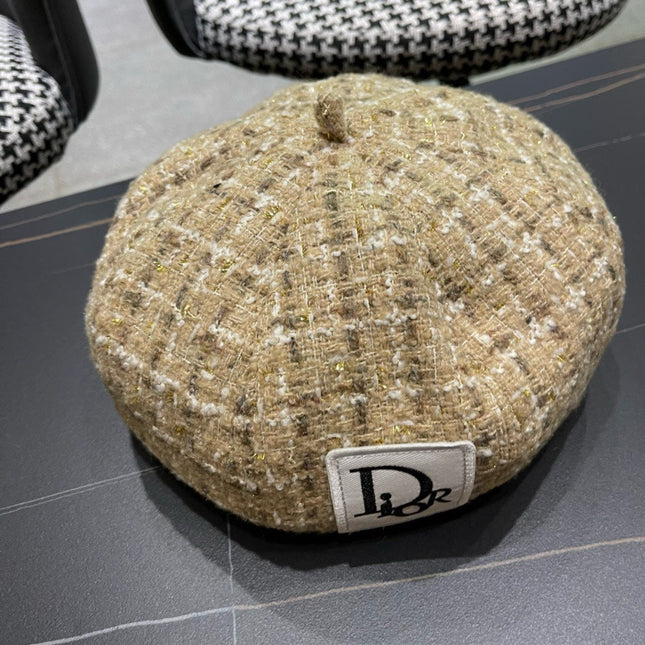 BERET HAT IN PEACH BEIGE TWEED 434679
